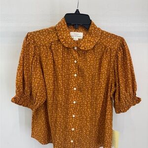 Women's Orange Floral Top